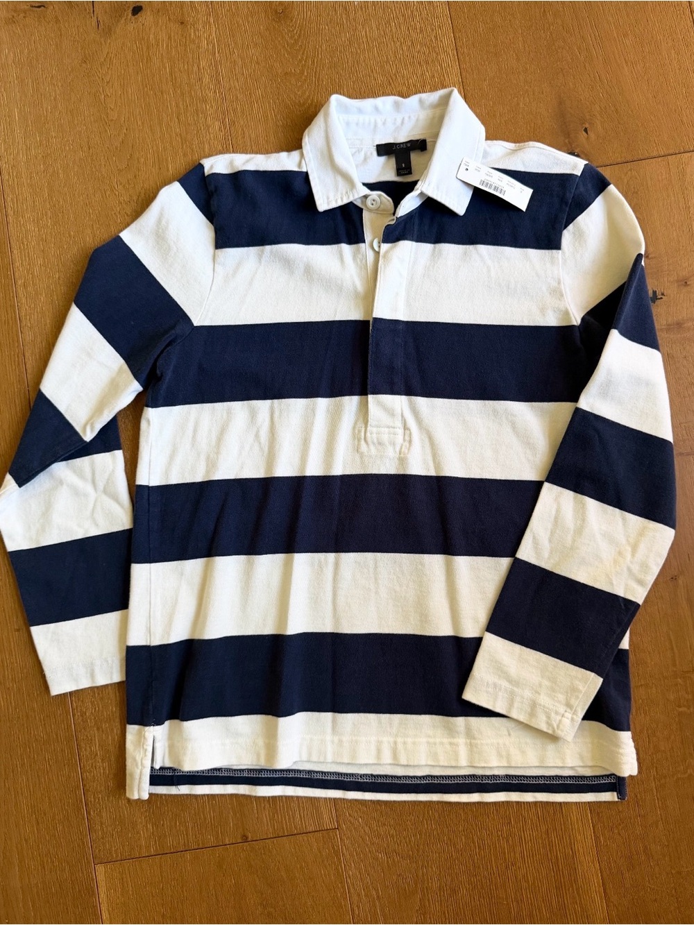 J CREW NEW WITH TAGS Classic Stripe Rugby Shirt - Navy & White -